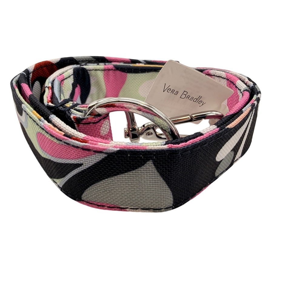 Vera Bradley Wide Lanyard Lighten Up Mod Paisley Pink Black Floral‎ Travel Nurse